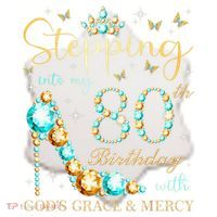 Stepping Into My 80th Birthday With God'S Grace And Mercy Ceramic Ornament thumb 2