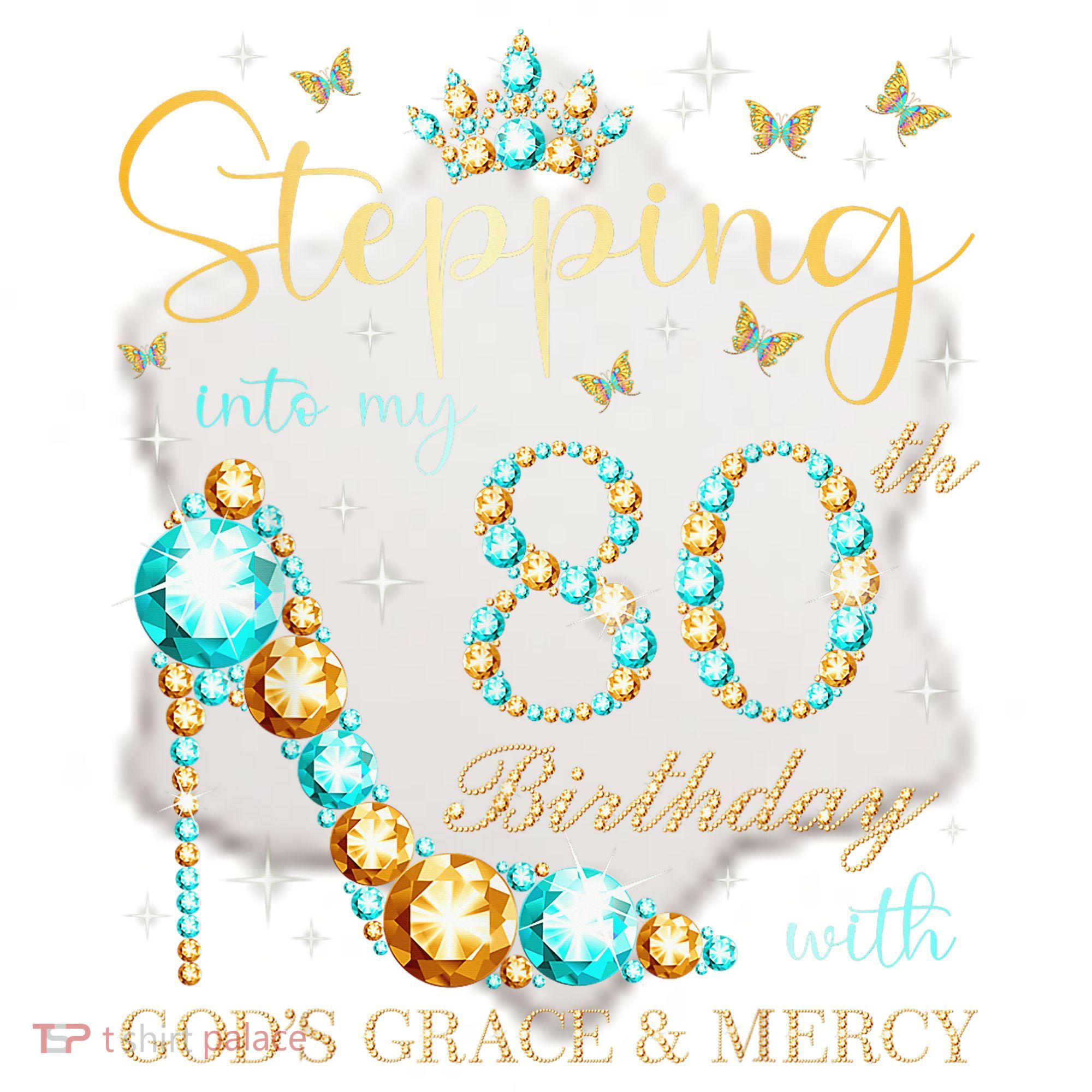 Stepping Into My 80th Birthday With God'S Grace And Mercy Ceramic Ornament