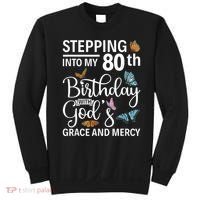 Stepping Into My 80th Birthday With Gods Grace And Mercy Sweatshirt thumb 0