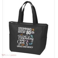 Stepping Into My 80th Birthday With Gods Grace And Mercy Tote Bag thumb 3