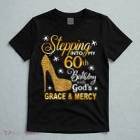 Stepping into my 60th birthday with God's grace & Mercy T-Shirt thumb 5