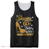Stepping into my 60th birthday with God's grace & Mercy Mesh Reversible Basketball Jersey Tank thumb 0