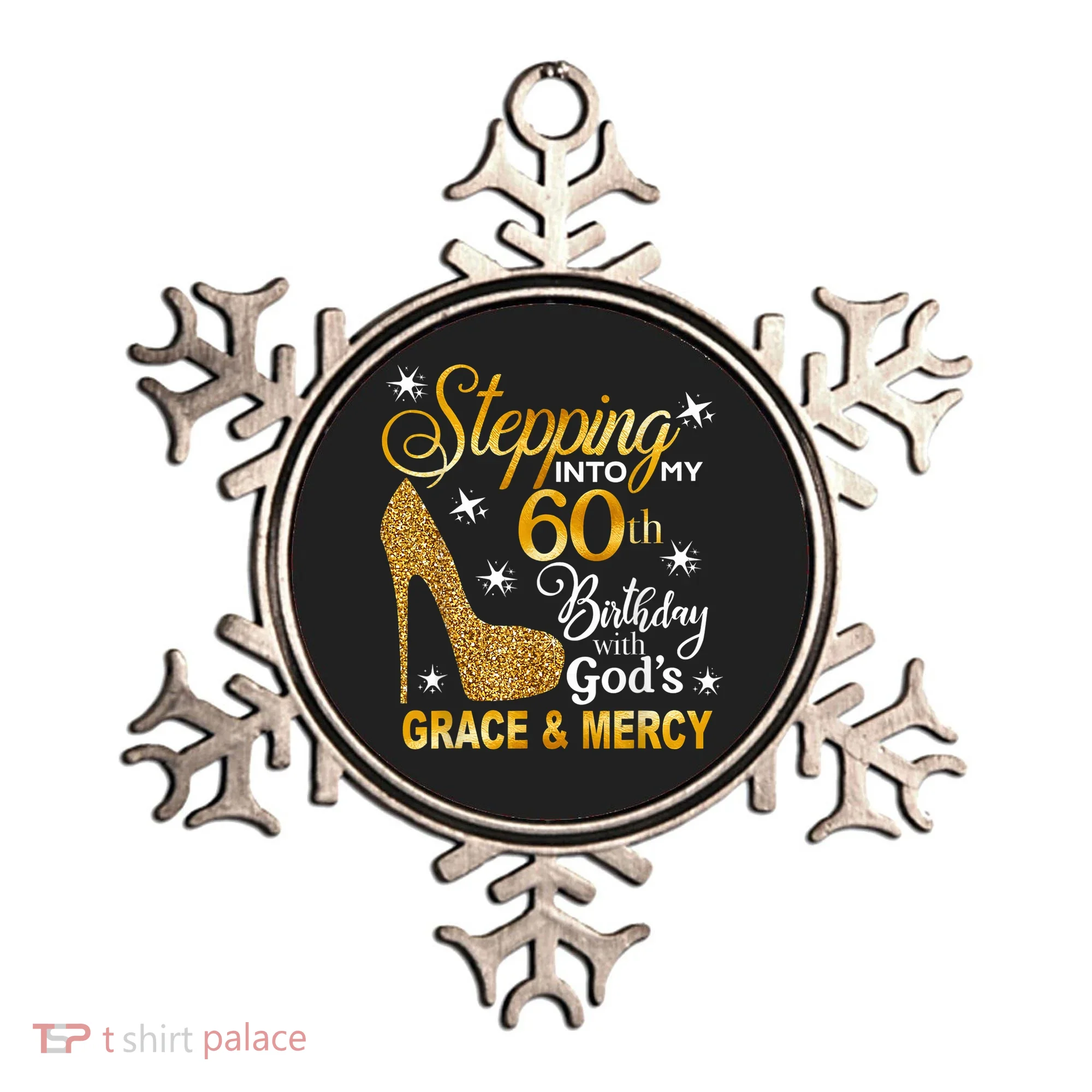 Stepping into my 60th birthday with God's grace & Mercy Ornament