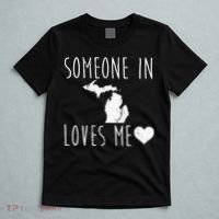 Someone In Michigan Loves Me! Cute State Gift T-Shirt thumb 5