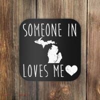 Someone In Michigan Loves Me! Cute State Gift Coaster thumb 0