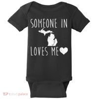 Someone In Michigan Loves Me! Cute State Gift Baby Bodysuit thumb 0