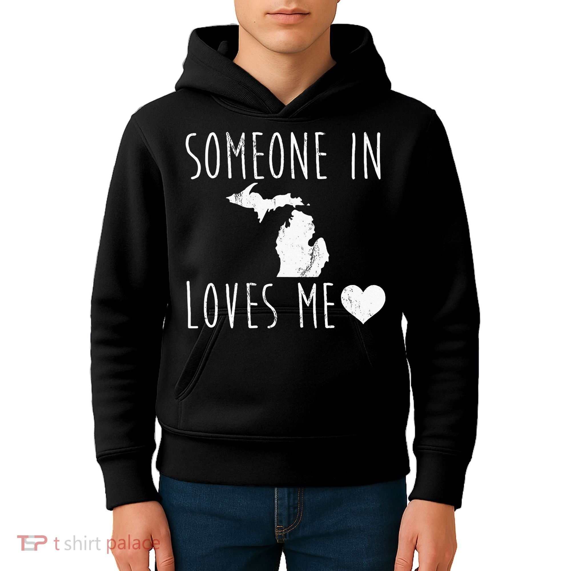 Someone In Michigan Loves Me! Cute State Gift Kids Hoodie
