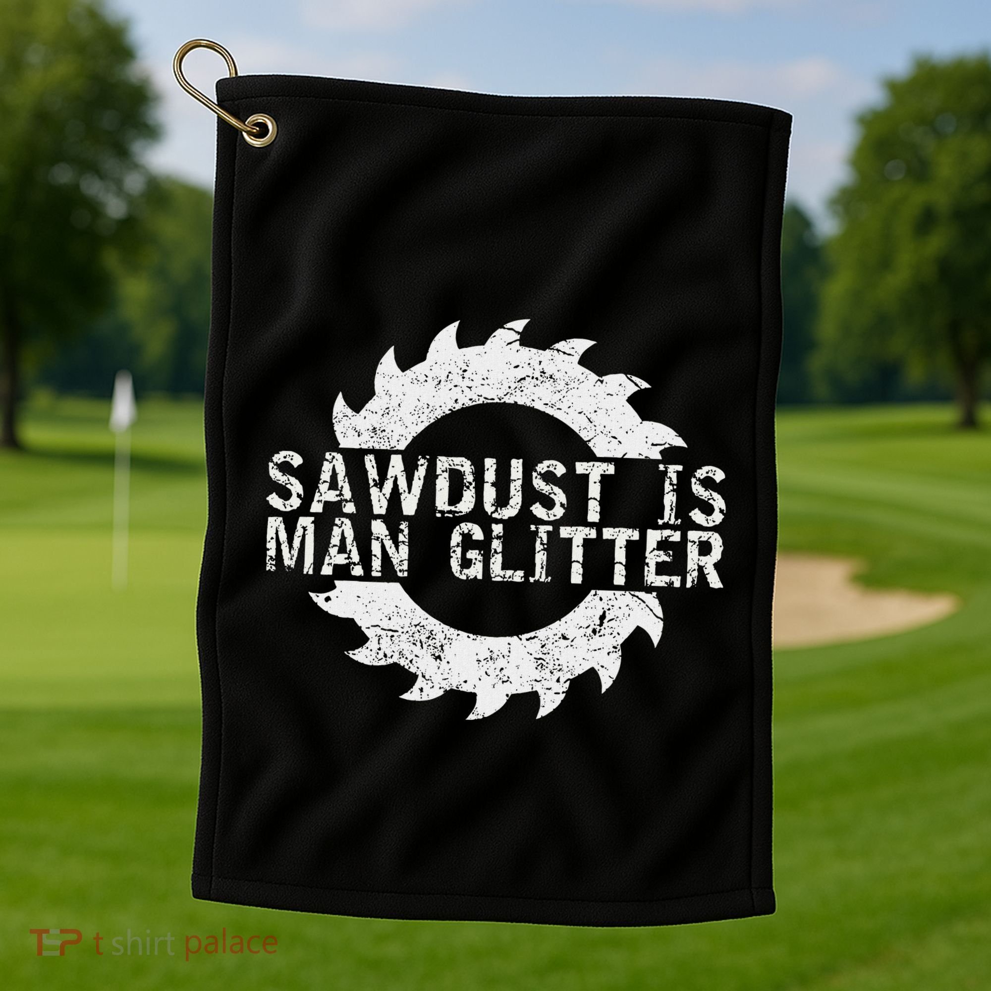 Sawdust Is Man Woodworking FatherS Day Gift Golf Towel