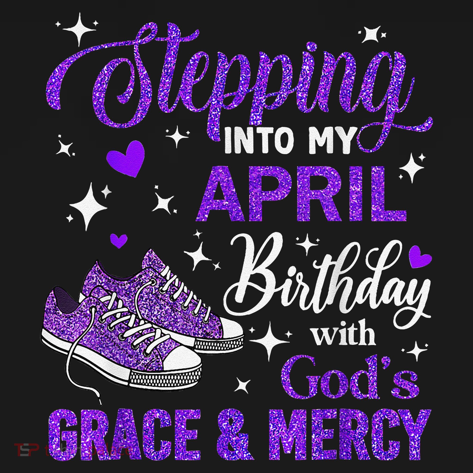 Stepping Into My April Birthday With Gods Grace  Mercy Gift Women's Hoodie