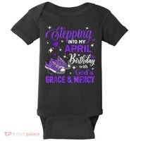 Stepping Into My April Birthday With Gods Grace  Mercy Gift Baby Bodysuit thumb 0