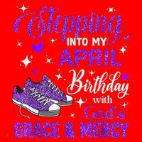 Stepping Into My April Birthday With Gods Grace  Mercy Gift Santa Hat thumb 1