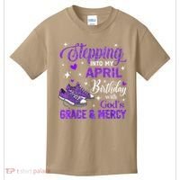 Stepping Into My April Birthday With Gods Grace  Mercy Gift Kids T-Shirt thumb 0
