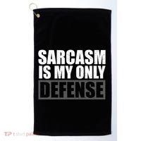 Sarcasm Is My Only Defense Golf Towel thumb 0