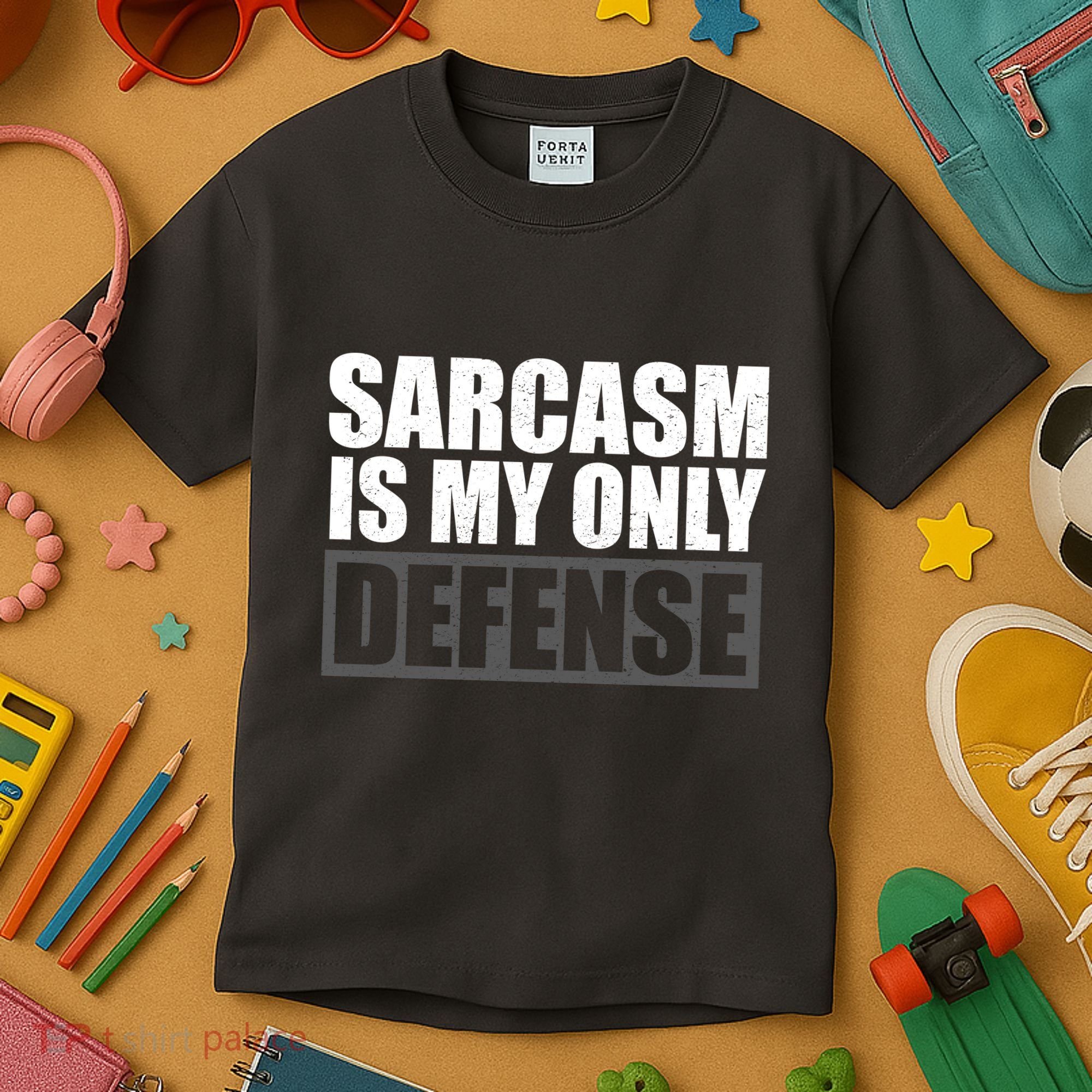 Sarcasm Is My Only Defense Kids T-Shirt