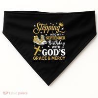 Stepping Into My September Birthday Sneakers USA-Made Doggie Bandana thumb 0