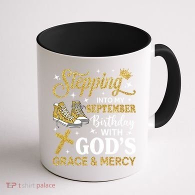 Stepping Into My September Birthday Sneakers Coffee Mug back