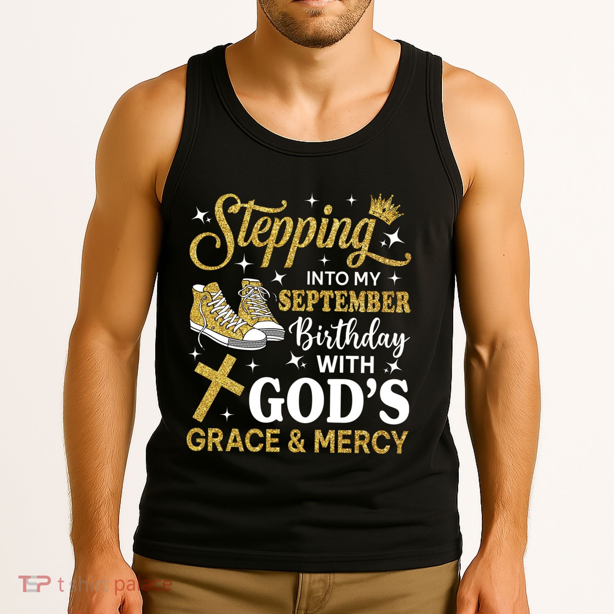 Stepping Into My September Birthday Sneakers Tank Top