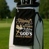 Stepping Into My September Birthday Sneakers Golf Towel thumb 2