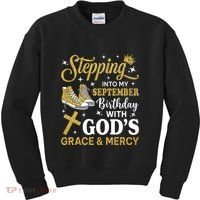 Stepping Into My September Birthday Sneakers Kids Sweatshirt thumb 0
