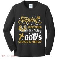 Stepping Into My September Birthday Sneakers Kids Long Sleeve Shirt thumb 0