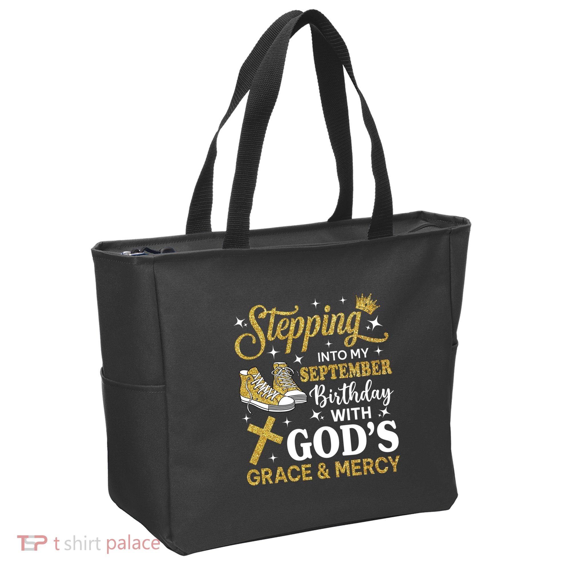 Stepping Into My September Birthday Sneakers Tote Bag
