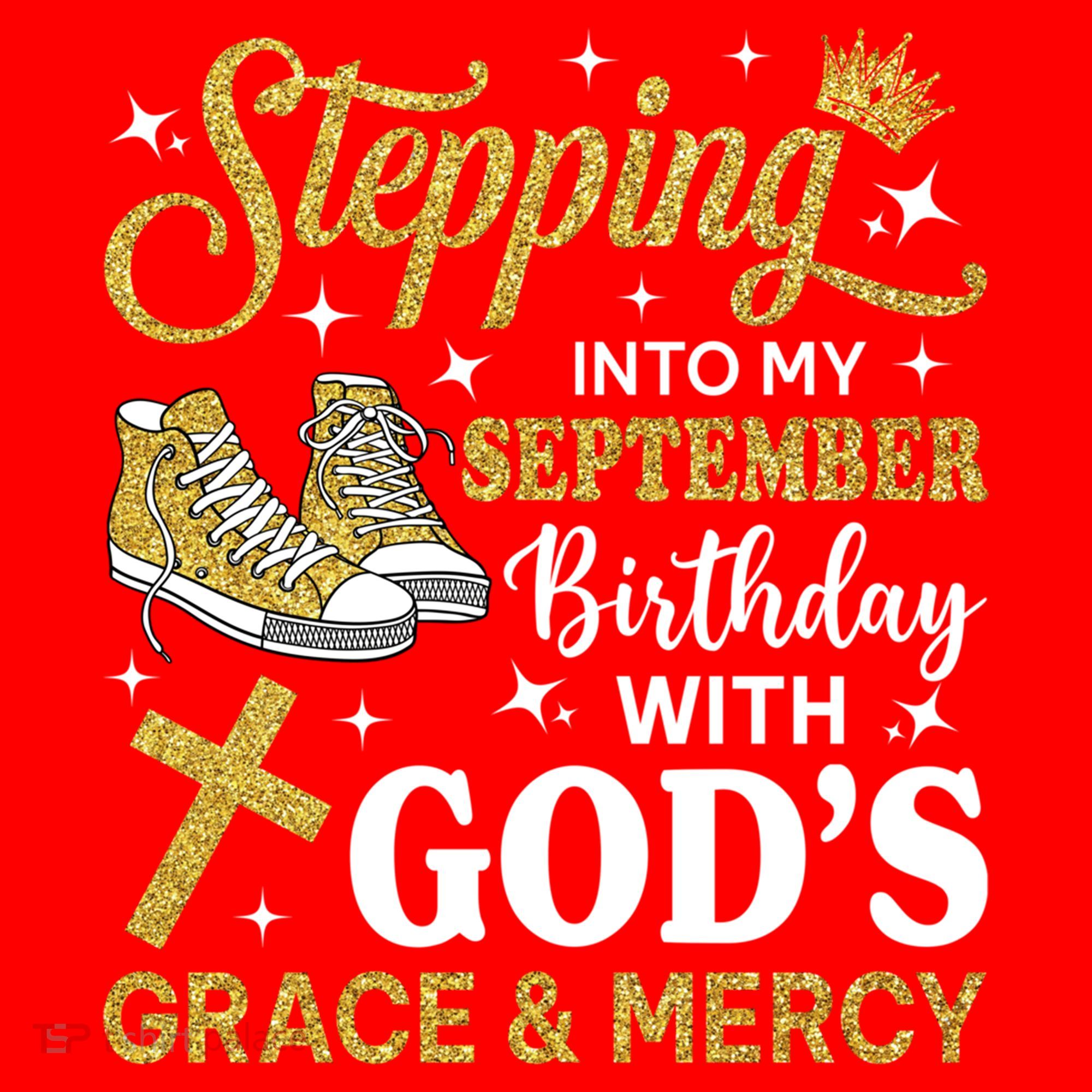 Stepping Into My September Birthday Sneakers Santa Hat
