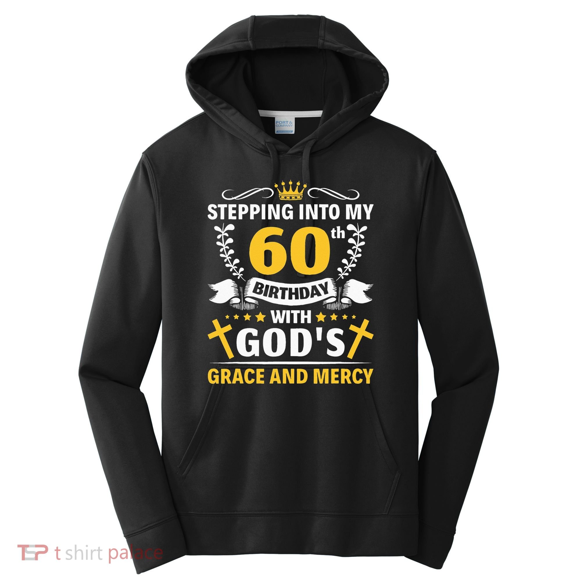 Stepping into my 60th birthday with gods grace and mercy Performance Fleece Hoodie