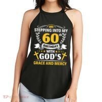 Stepping into my 60th birthday with gods grace and mercy Women's Perfect Tri Rocker Tank thumb 2