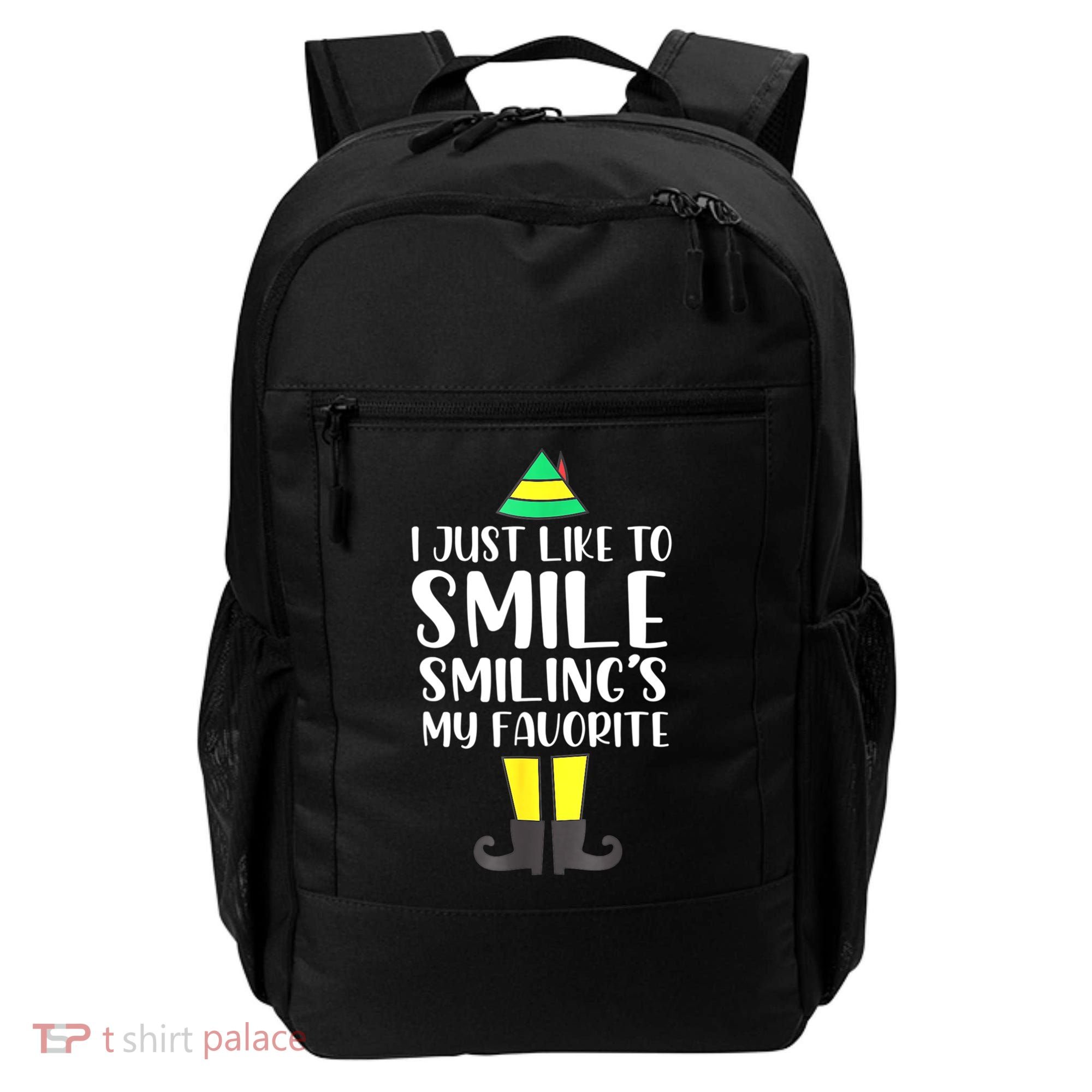 Smiling Is My Favorite Christmas Elf Buddy Backpack