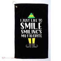 Smiling Is My Favorite Christmas Elf Buddy Golf Towel thumb 0