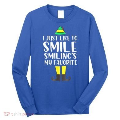 Smiling Is My Favorite Christmas Elf Buddy Long Sleeve Shirt
