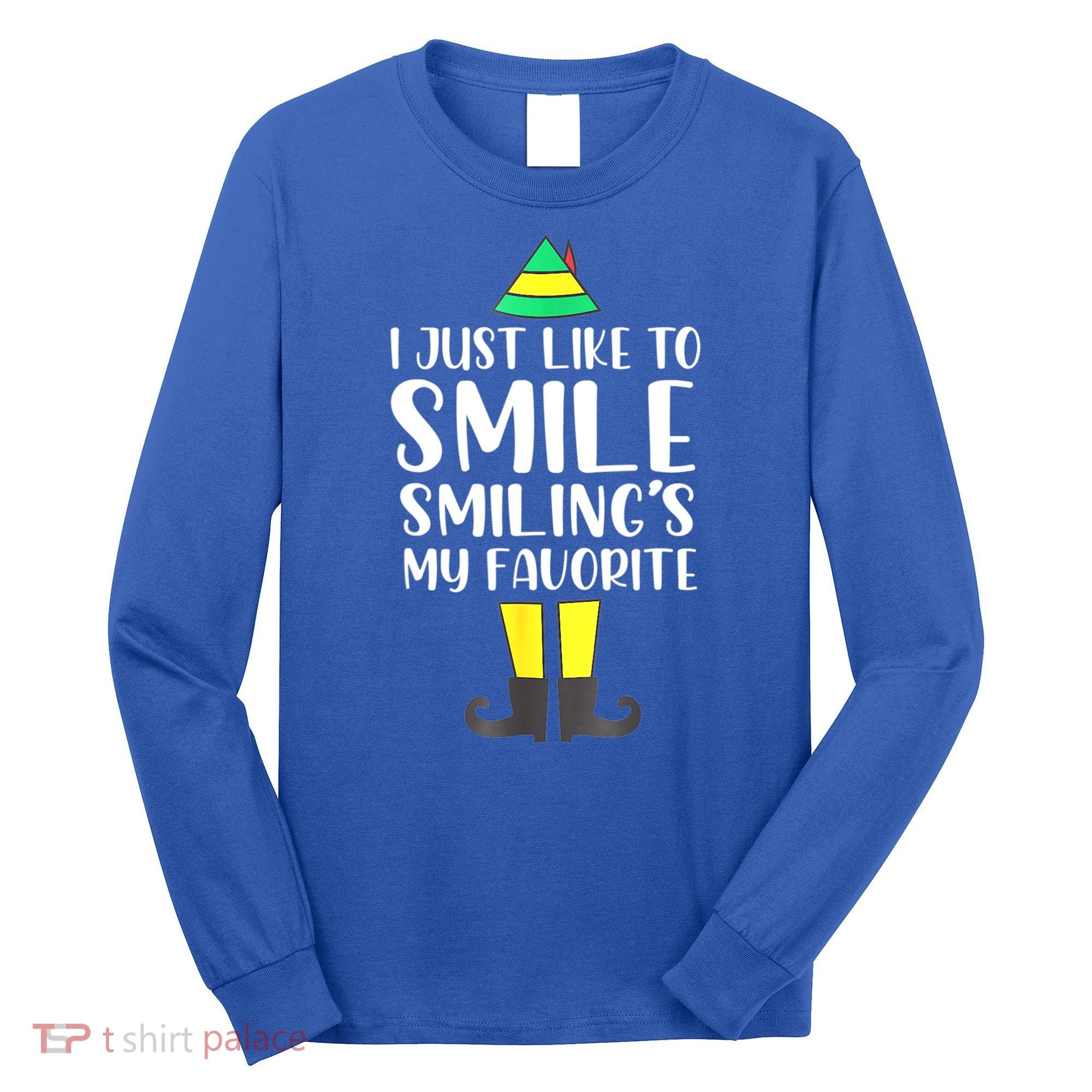Smiling Is My Favorite Christmas Elf Buddy Long Sleeve Shirt