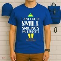 Smiling Is My Favorite Christmas Elf Buddy T-Shirt thumb 6