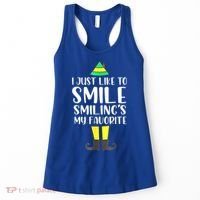 Smiling Is My Favorite Christmas Elf Buddy Women's Tank Top thumb 0