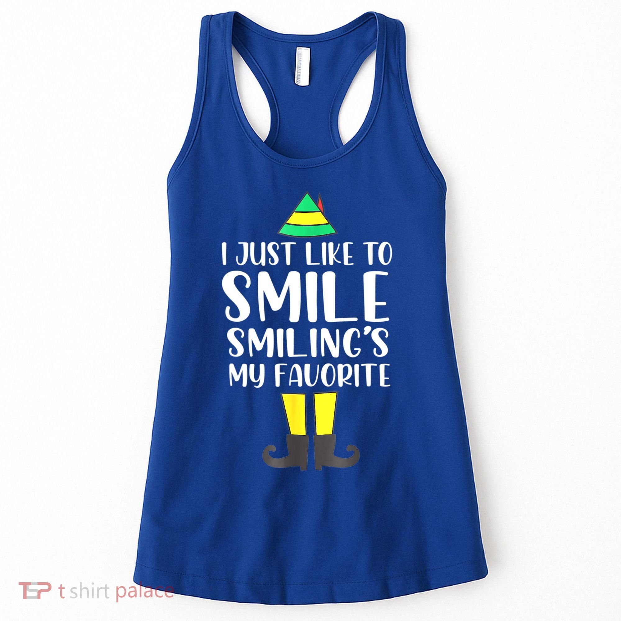 Smiling Is My Favorite Christmas Elf Buddy Women's Tank Top