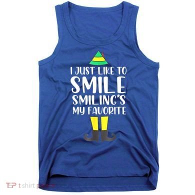 Smiling Is My Favorite Christmas Elf Buddy Tank Top
