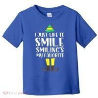 Smiling Is My Favorite Christmas Elf Buddy Toddler T-Shirt thumb 0