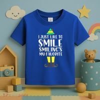 Smiling Is My Favorite Christmas Elf Buddy Toddler T-Shirt thumb 3