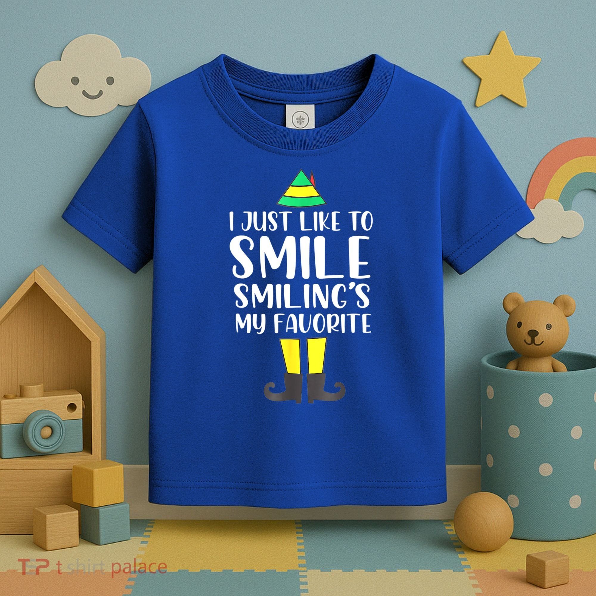 Smiling Is My Favorite Christmas Elf Buddy Toddler T-Shirt