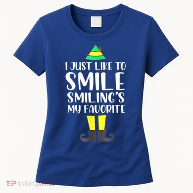 Smiling Is My Favorite Christmas Elf Buddy Women's T-Shirt