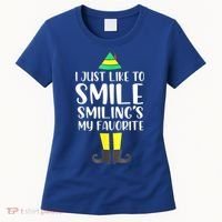 Smiling Is My Favorite Christmas Elf Buddy Women's T-Shirt thumb 0