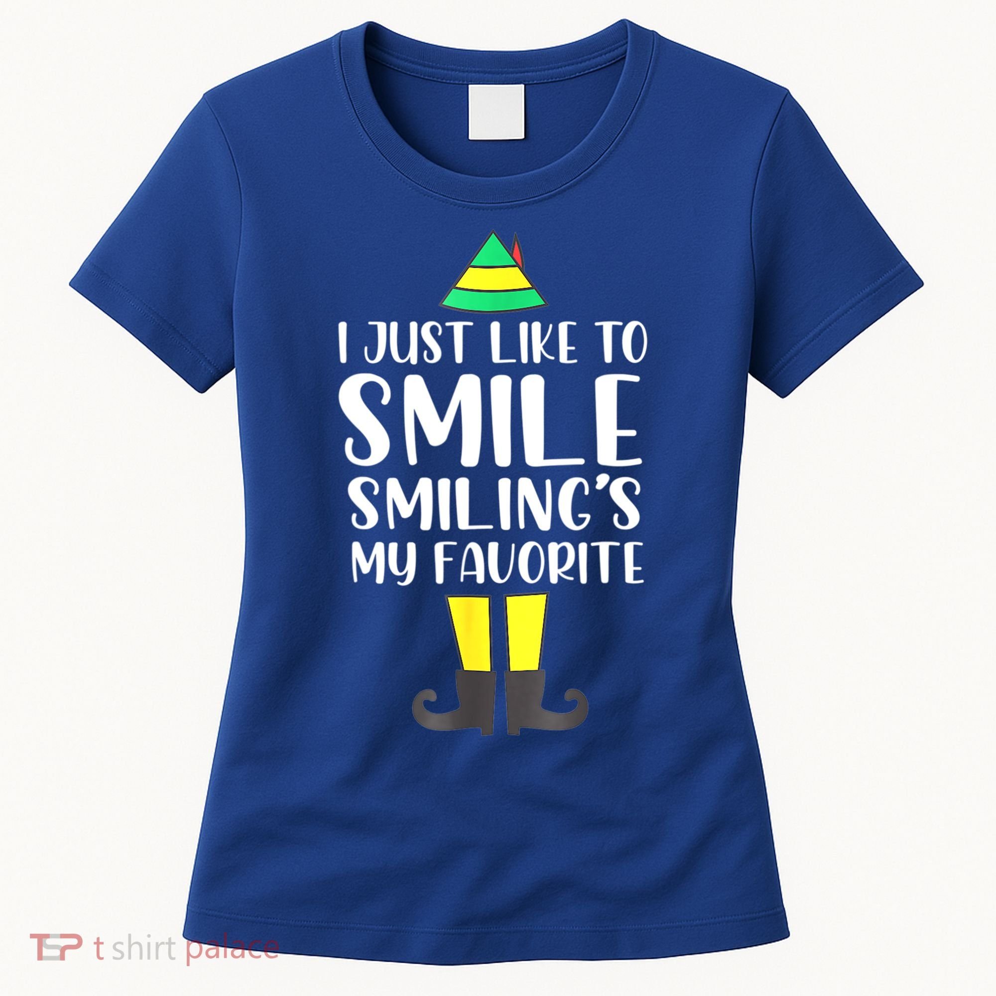 Smiling Is My Favorite Christmas Elf Buddy Women's T-Shirt