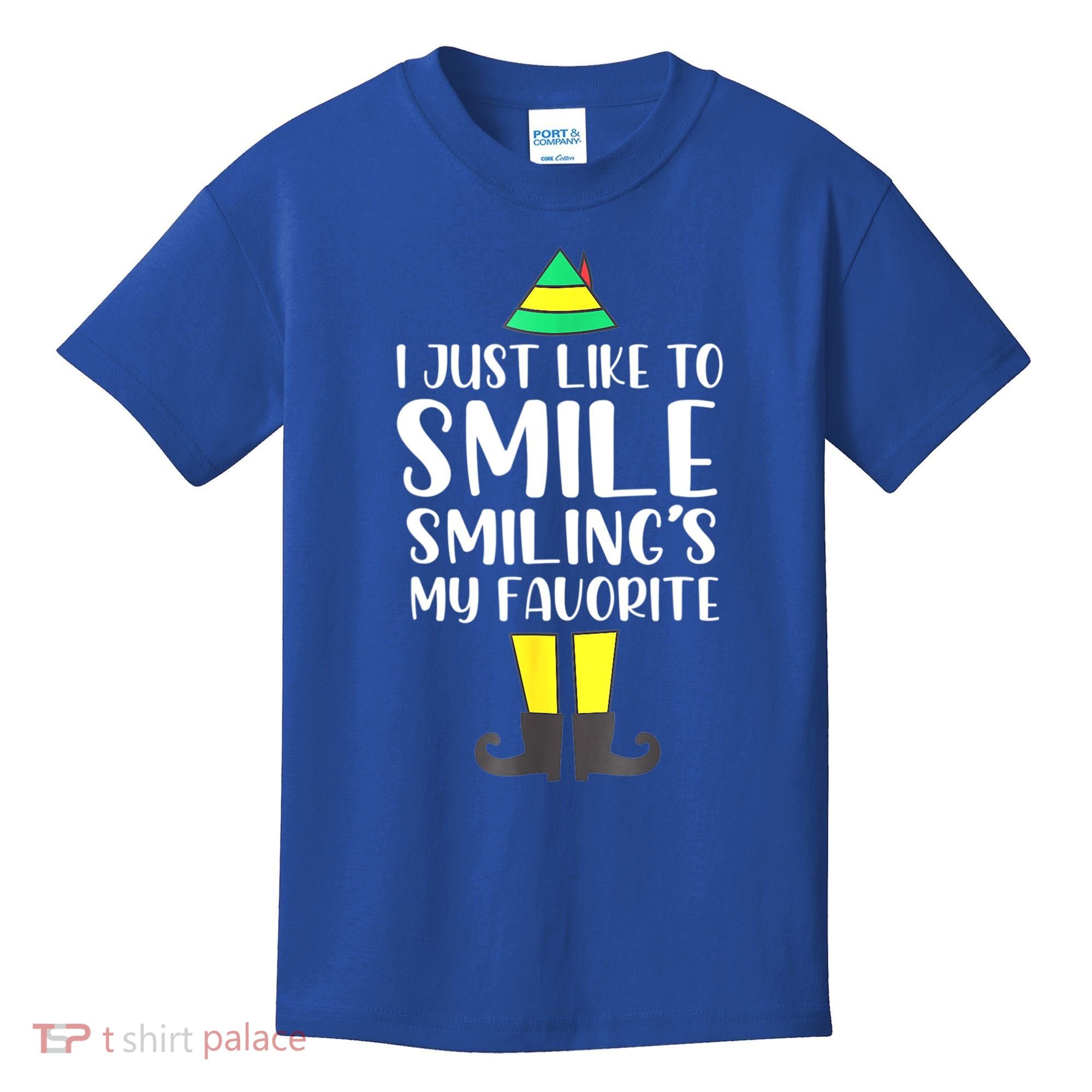 Smiling Is My Favorite Christmas Elf Buddy Kids T-Shirt