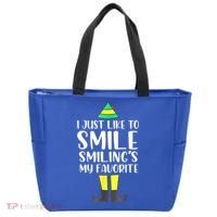 Smiling Is My Favorite Christmas Elf Buddy Tote Bag thumb 0