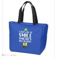 Smiling Is My Favorite Christmas Elf Buddy Tote Bag thumb 3