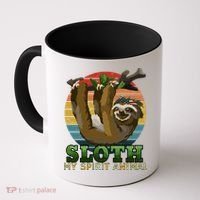 Sloth Is My Spirit Animal Funny Sloth Coffee Mug thumb 0