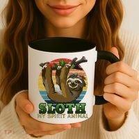 Sloth Is My Spirit Animal Funny Sloth Coffee Mug thumb 3