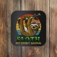 Sloth Is My Spirit Animal Funny Sloth Coaster thumb 0