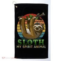 Sloth Is My Spirit Animal Funny Sloth Golf Towel thumb 0