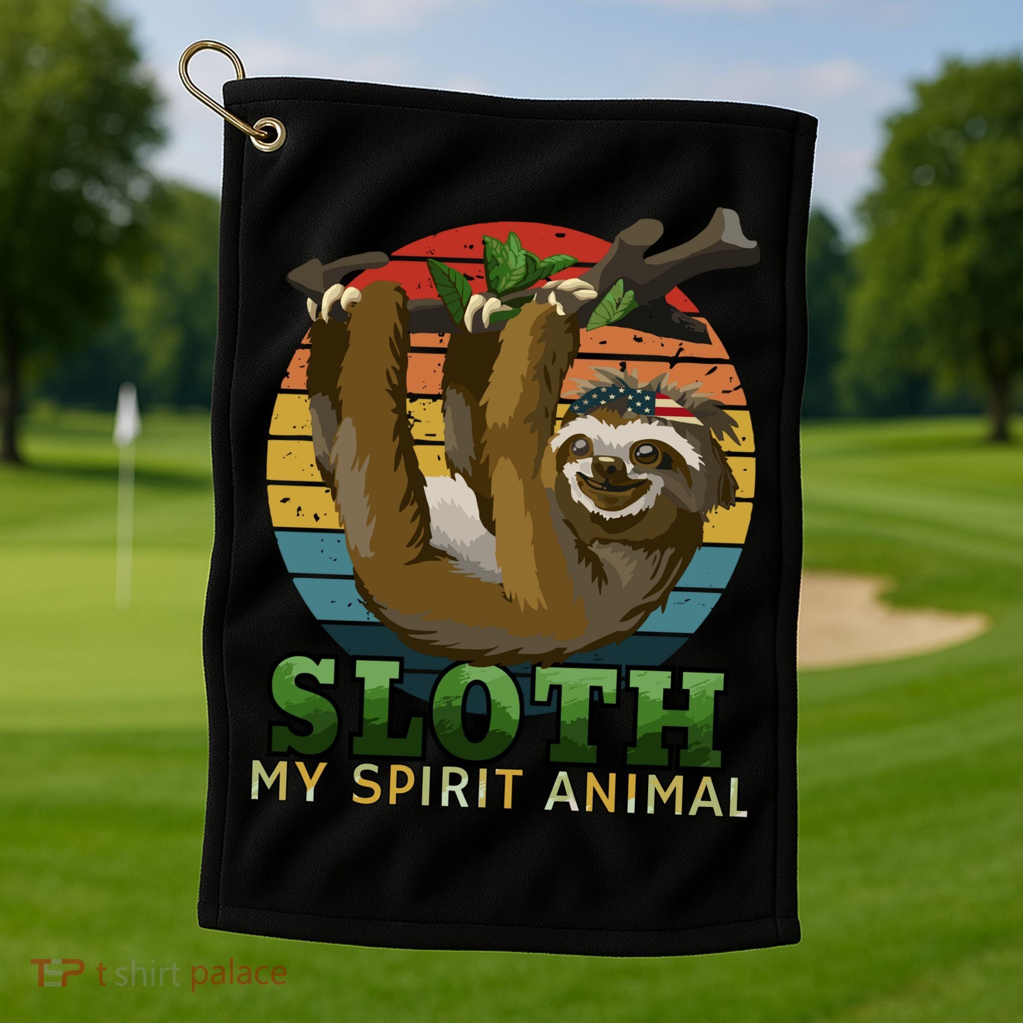 Sloth Is My Spirit Animal Funny Sloth Golf Towel
